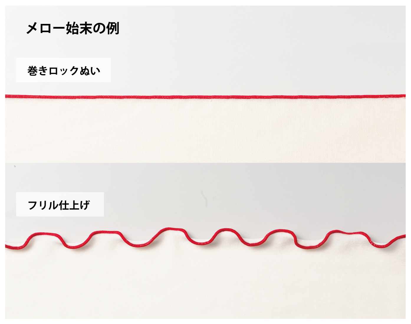 端処理 巻きロック仕上げ  ロックミシン仕上げ  三つ折り仕上げ 巻きロック処理 端処理 巻きロック仕上げ ロックミシン仕上げ 三つ折り仕上げ 巻き