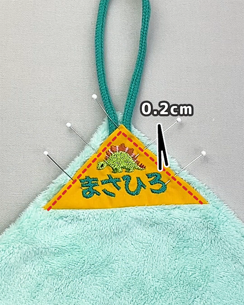 0.2cmで端ミシンをかけます