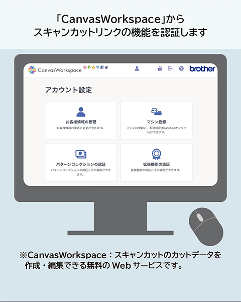 スキャンカットリンクの機能を認証