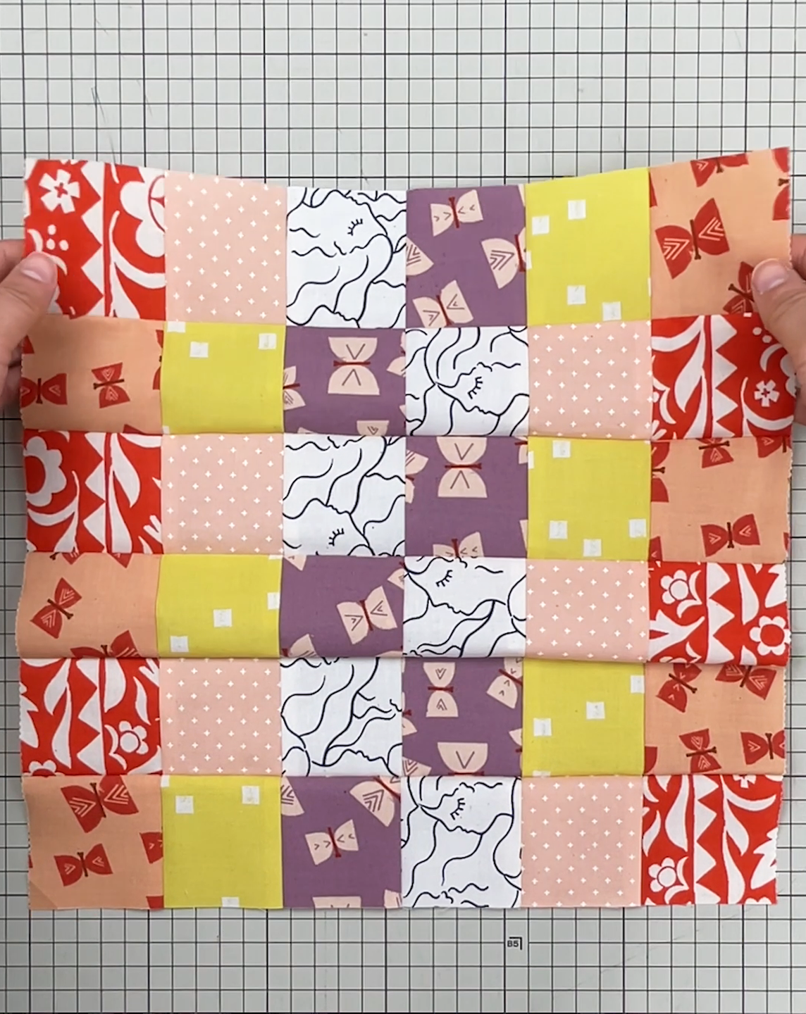 直線でつなぐだけパッチワーク