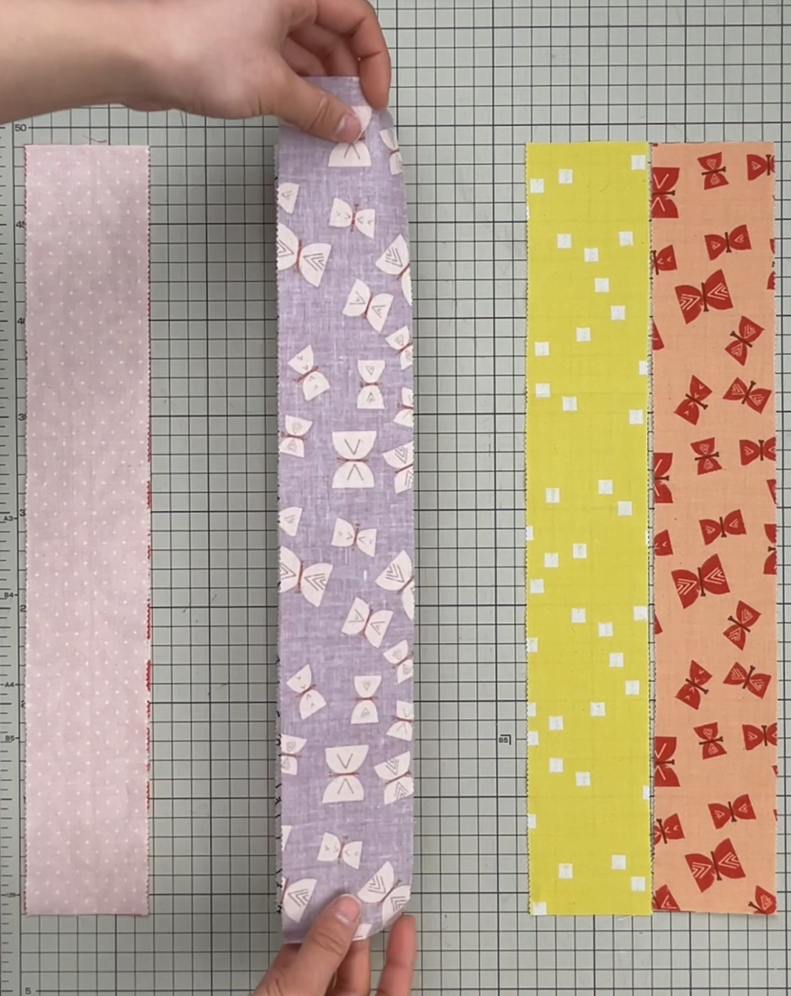 直線でつなぐだけパッチワーク