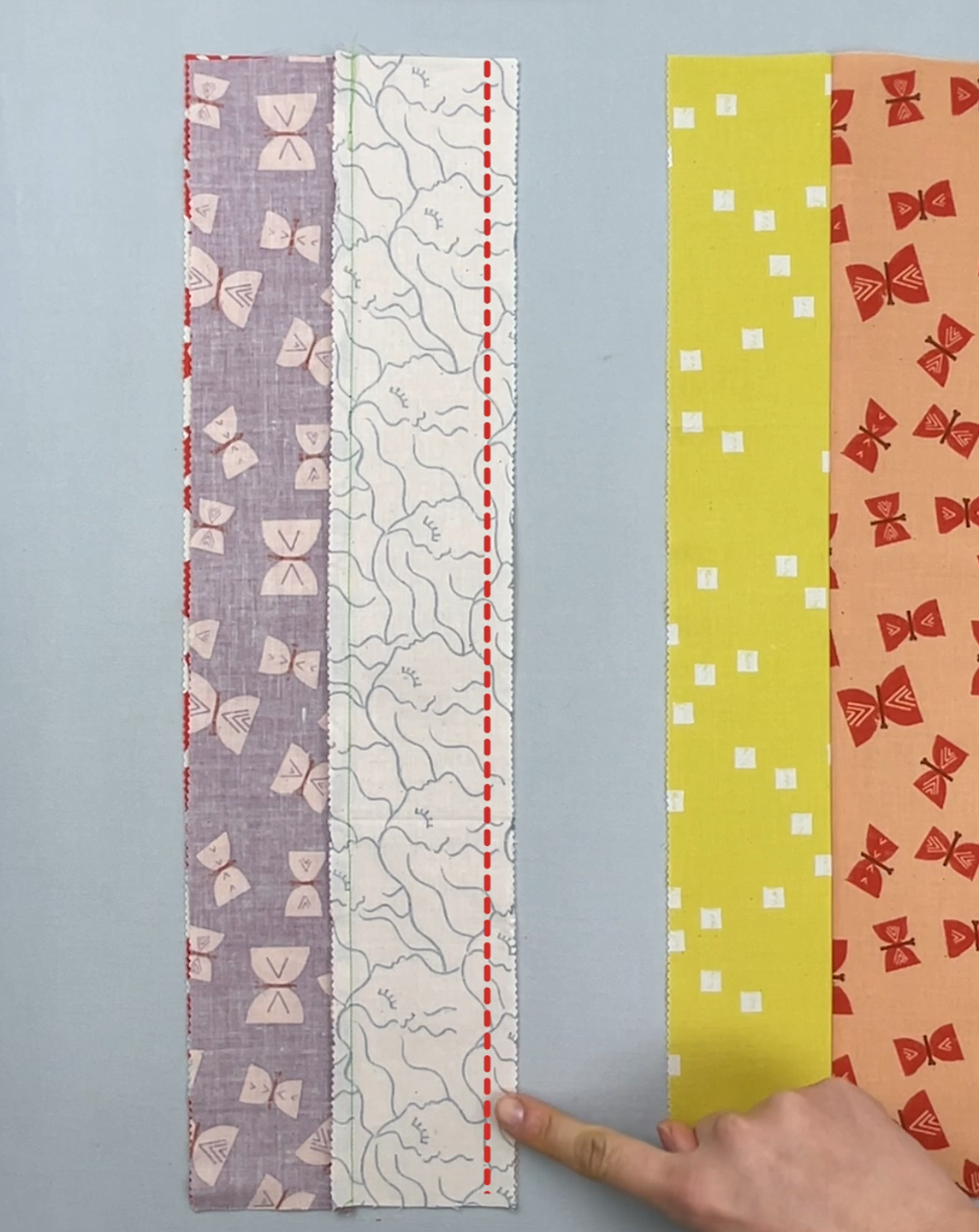 直線でつなぐだけパッチワーク