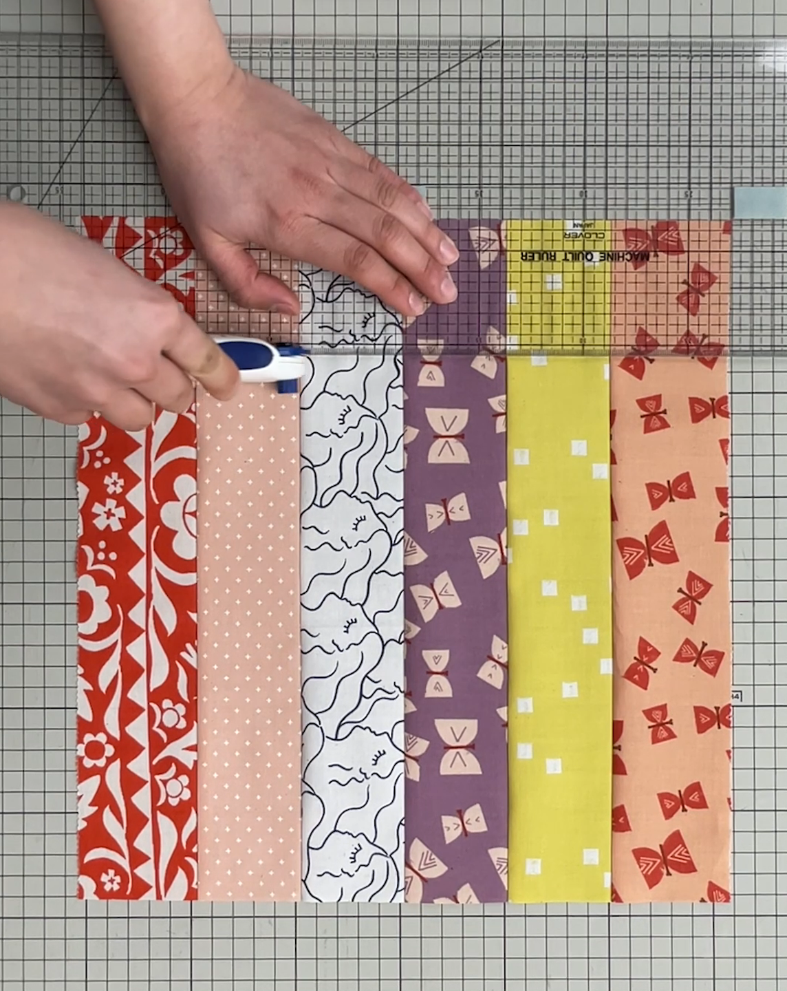 直線でつなぐだけパッチワーク